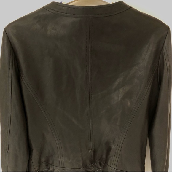 Lafayette 148 Black Leather Moto Jacket - Picture 10 of 16